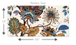 Load image into Gallery viewer, Chinoiserie botanical blue and brown floral fabric peel and stick wallpaper