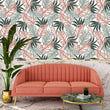 Load image into Gallery viewer, Palm Wallpaper, Tropical Wallpaper, Retro Wallpaper, Mid Century Wallpaper, Peel and Stick Wallpaper, Fabric Wallpaper