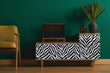 Load image into Gallery viewer, Eclectic black and white zebra peel and stick wallpaper