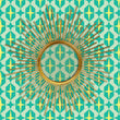 Load image into Gallery viewer, Vintage retro Mid century modern blue and yellow starburst peel and stick wallpaper