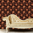 Load image into Gallery viewer, Antique Victorian dark floral pink and black fabric peel and stick wallpaper