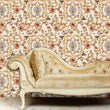 Load image into Gallery viewer, Victorian vintage floral fabric peel and stick wallpaper
