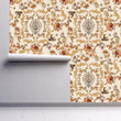 Load image into Gallery viewer, Victorian vintage floral fabric peel and stick wallpaper