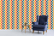 Load image into Gallery viewer, Retro vintage colorful geometric fabric peel and stick wallpaper