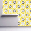 Load image into Gallery viewer, Sunflower floral yellow cottage style fabric peel and stick wallpaper