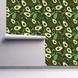 Load image into Gallery viewer, Vintage avocado green fabric peel and stick wallpaper