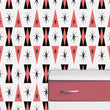 Load image into Gallery viewer, Retro Wallpaper, Mid Century Wallpaper, Vintage Wallpaper, Pink and Black Wallpaper, Peel and Stick Wallpaper, Fabric Wallpaper