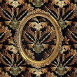 Load image into Gallery viewer, Victorian baroque black and gold fabric peel and stick wallpaper