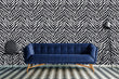 Load image into Gallery viewer, Eclectic black and white zebra peel and stick wallpaper