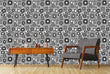 Load image into Gallery viewer, Retro Mid-century modern black and white geometric peel and stick wallpaper