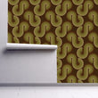 Load image into Gallery viewer, Vintage retro brown geometric fabric peel and stick wallpaper