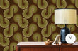 Load image into Gallery viewer, Vintage retro brown geometric fabric peel and stick wallpaper