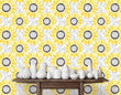 Load image into Gallery viewer, Sunflower floral yellow cottage style fabric peel and stick wallpaper