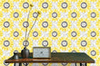 Load image into Gallery viewer, Sunflower floral yellow cottage style fabric peel and stick wallpaper