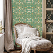 Load image into Gallery viewer, Antique Victorian floral fabric peel and stick wallpaper