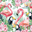Load image into Gallery viewer, Clarendon Gardens Tropical Flamingo Peel and Stick Wallpaper