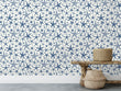 Load image into Gallery viewer, Blue starfish nautical fabric peel and stick wallpaper