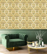 Load image into Gallery viewer, Retro floral neutral fabric peel and stick wallpaper