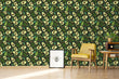 Load image into Gallery viewer, Vintage avocado green fabric peel and stick wallpaper