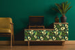 Load image into Gallery viewer, Vintage avocado green fabric peel and stick wallpaper