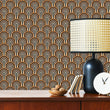 Load image into Gallery viewer, Vintage retro Mid century modern geometric peel and stick wallpaper