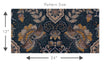 Load image into Gallery viewer, Victorian dark floral fabric peel and stick wallpaper