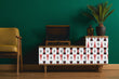 Load image into Gallery viewer, Pink and black retro vintage Mid-century modern fabric peel and stick wallpaper