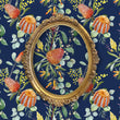 Load image into Gallery viewer, Blue Chinoiserie botanical fabric peel and stick wallpaper