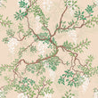 Load image into Gallery viewer, Vintage pink Chinoiserie floral fabric peel and stick wallpaper