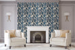 Load image into Gallery viewer, Blue and silver Art Deco fabric peel and stick wallpaper
