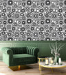 Load image into Gallery viewer, Retro Wallpaper, Geometric Wallpaper, Mid Century Wallpaper, Black and White Vintage Wallpaper, Peel and Stick Wallpaper, Fabric Wallpaper