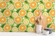 Load image into Gallery viewer, Retro vintage citrus fruit orange and green peel and stick wallpaper