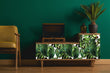 Load image into Gallery viewer, Retro palm tropical green fabric peel and stick wallpaper