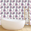 Load image into Gallery viewer, Purple lilac floral farmhouse fabric peel and stick wallpaper