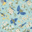 Load image into Gallery viewer, Blue bird Chinoiserie fabric peel and stick wallpaper
