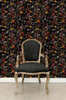 Load image into Gallery viewer, Dark floral botanical fabric peel and stick wallpaper