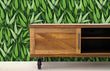 Load image into Gallery viewer, Botanical green leaves fabric peel and stick wallpaper