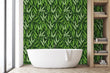 Load image into Gallery viewer, Botanical green leaves fabric peel and stick wallpaper
