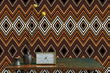 Load image into Gallery viewer, Brown retro geometric fabric peel and stick wallpaper