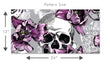 Load image into Gallery viewer, Purple gothic skull floral textured peel and stick wallpaper