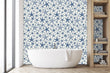Load image into Gallery viewer, Blue starfish nautical fabric peel and stick wallpaper