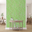 Load image into Gallery viewer, Green Victorian Chinoiserie fabric peel and stick wallpaper