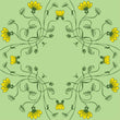 Load image into Gallery viewer, Antique vintage green and yellow floral fabric peel and stick wallpaper