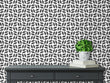 Load image into Gallery viewer, Grey modern geometric fabric peel and stick wallpaper