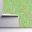 Load image into Gallery viewer, Green Victorian Chinoiserie fabric peel and stick wallpaper