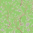 Load image into Gallery viewer, Green Victorian Chinoiserie fabric peel and stick wallpaper