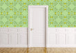 Load image into Gallery viewer, Antique vintage green and yellow floral fabric peel and stick wallpaper