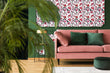 Load image into Gallery viewer, Antique Asian Chinoiserie red floral fabric peel and stick wallpaper