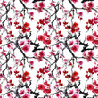 Load image into Gallery viewer, Antique Asian Chinoiserie red floral fabric peel and stick wallpaper