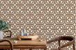 Load image into Gallery viewer, Vintage retro geometric brown fabric peel and stick wallpaper